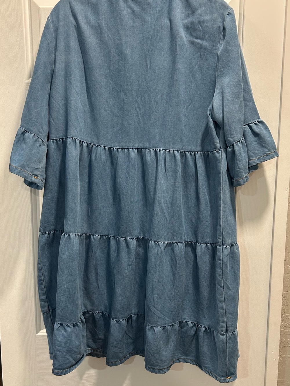 Time and Tru Light Blue Tiered Denim Midi Dress - Picture 2 of 3